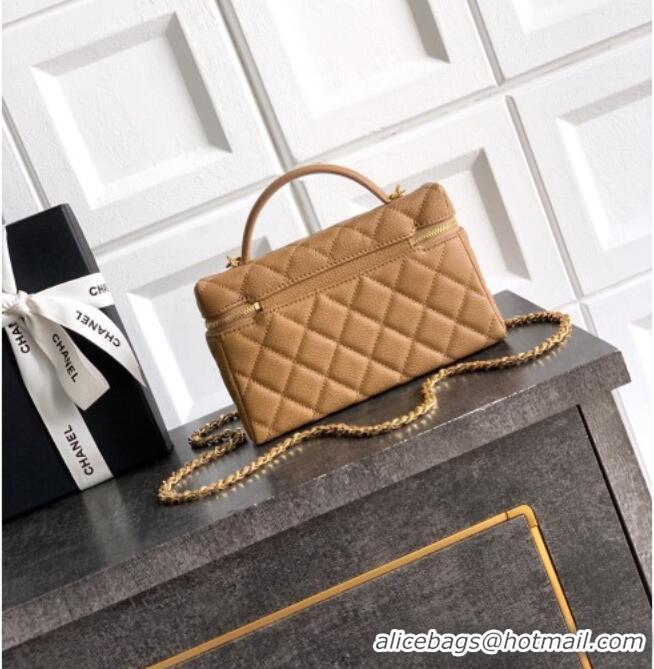 Well Crafted Chanel Classic Vanity with Chain in Quilted Grained Calfskin CH041704 Khaki 2026