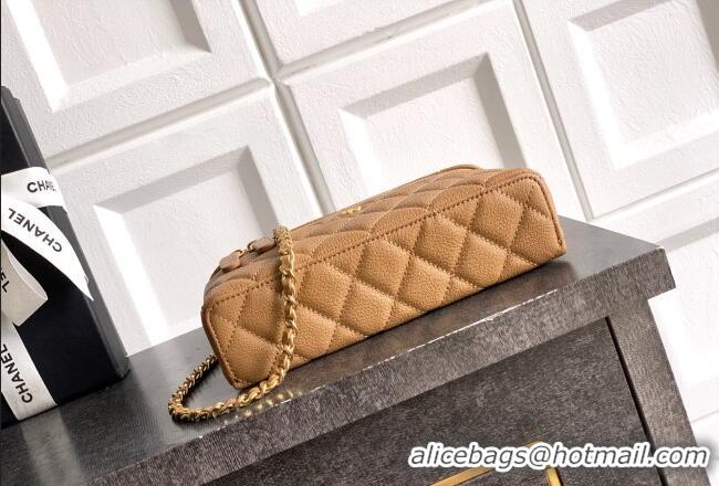 Well Crafted Chanel Classic Vanity with Chain in Quilted Grained Calfskin CH041704 Khaki 2026