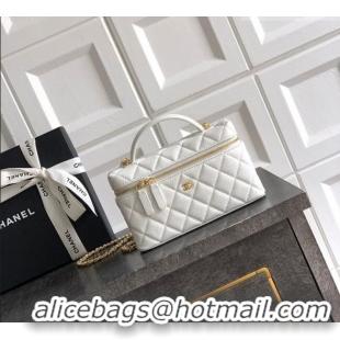 Most Popular Chanel Classic Vanity with Chain in Quilted Grained Calfskin CH041704 White 2026