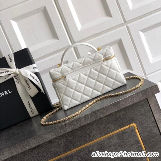 Most Popular Chanel Classic Vanity with Chain in Quilted Grained Calfskin CH041704 White 2026