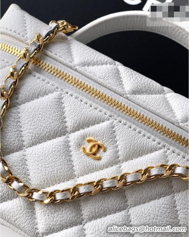 Most Popular Chanel Classic Vanity with Chain in Quilted Grained Calfskin CH041704 White 2026