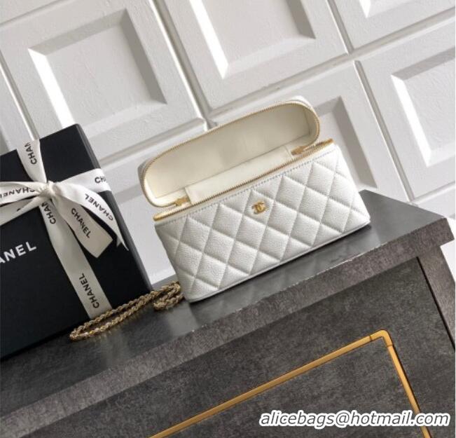 Most Popular Chanel Classic Vanity with Chain in Quilted Grained Calfskin CH041704 White 2026