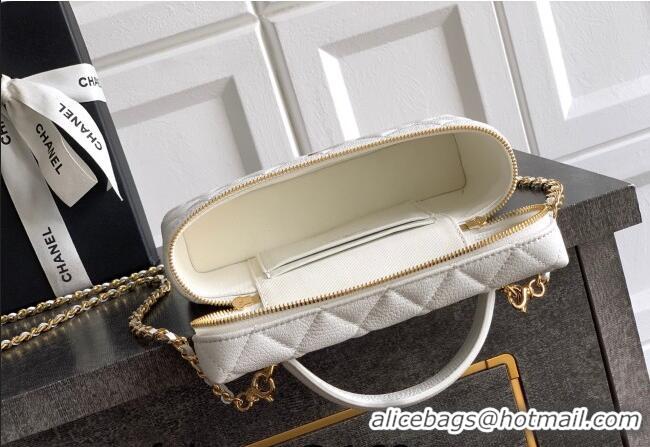 Most Popular Chanel Classic Vanity with Chain in Quilted Grained Calfskin CH041704 White 2026