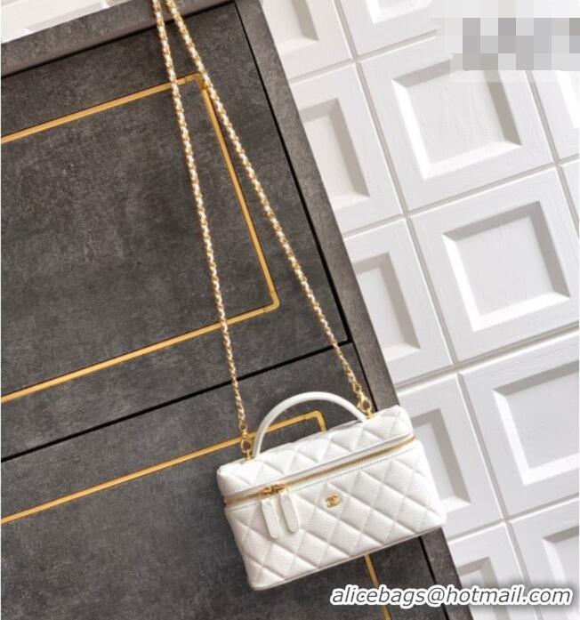 Most Popular Chanel Classic Vanity with Chain in Quilted Grained Calfskin CH041704 White 2026