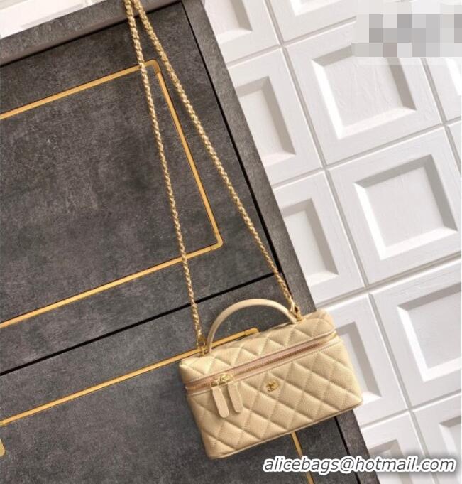 Big Discount Chanel Classic Vanity with Chain in Quilted Grained Calfskin CH041704 Champagne 2026
