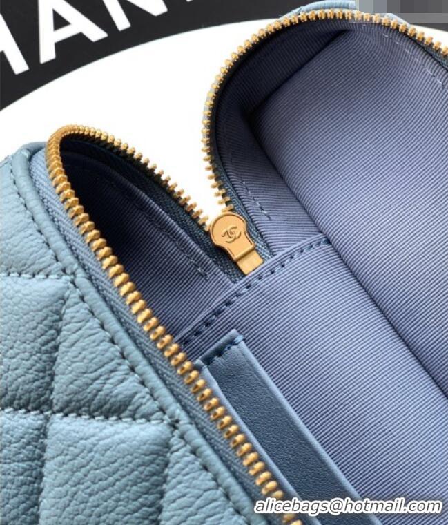 Modern Classic Chanel Classic Vanity with Chain in Quilted Grained Calfskin CH041704 Dusty Blue 2026