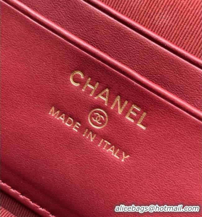 Luxury Discount Chanel Vanity with Chain in Chevron Grained Calfskin AP5212 Black 2026