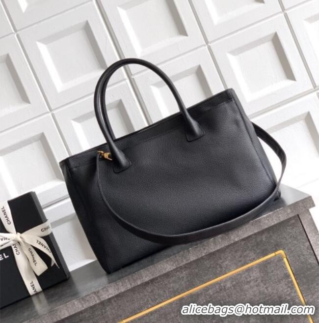 Famous Brand Chanel Grained Calfskin Large Shopping Bag AS6056 Black/Gold 2026