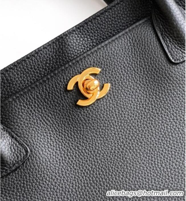 Famous Brand Chanel Grained Calfskin Large Shopping Bag AS6056 Black/Gold 2026