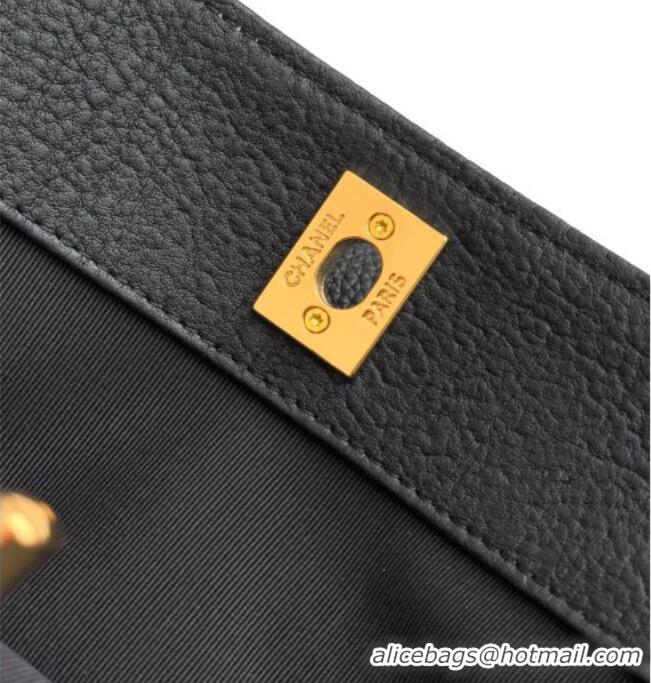 Famous Brand Chanel Grained Calfskin Large Shopping Bag AS6056 Black/Gold 2026