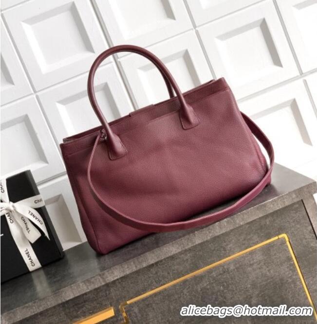 Luxury Cheap Chanel Grained Calfskin Large Shopping Bag AS6056 Burgundy 2026