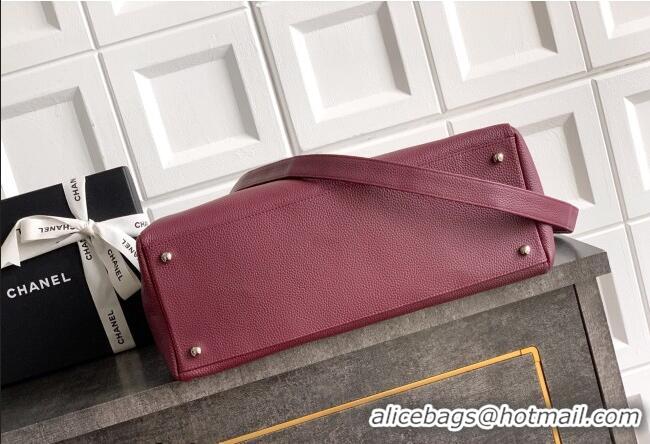 Luxury Cheap Chanel Grained Calfskin Large Shopping Bag AS6056 Burgundy 2026