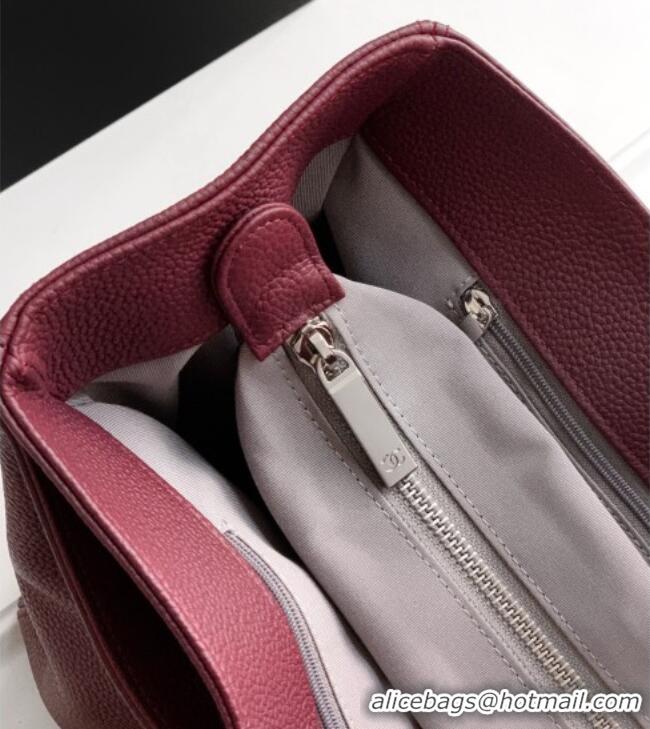 Luxury Cheap Chanel Grained Calfskin Large Shopping Bag AS6056 Burgundy 2026