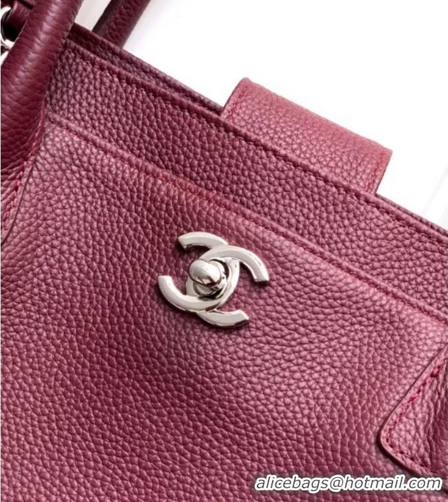 Luxury Cheap Chanel Grained Calfskin Large Shopping Bag AS6056 Burgundy 2026