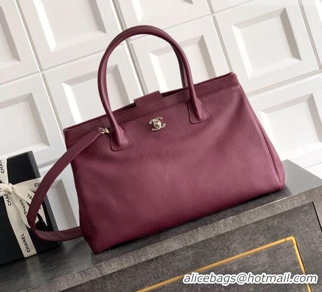 Luxury Cheap Chanel Grained Calfskin Large Shopping Bag AS6056 Burgundy 2026