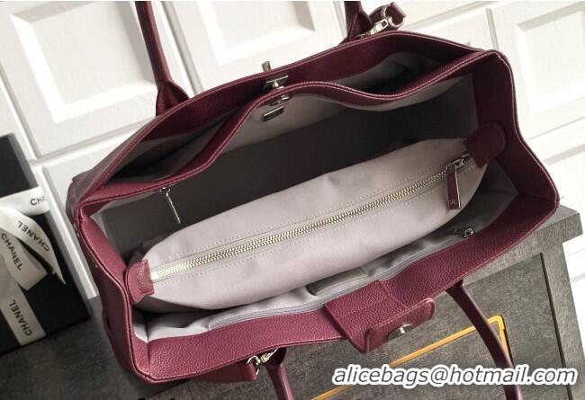 Luxury Cheap Chanel Grained Calfskin Large Shopping Bag AS6056 Burgundy 2026