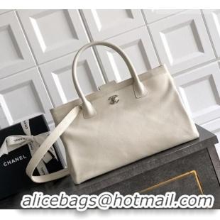 Luxury Cheap Chanel Grained Calfskin Large Shopping Bag AS6056 White 2026