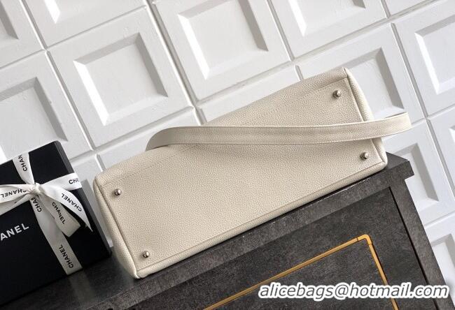Luxury Cheap Chanel Grained Calfskin Large Shopping Bag AS6056 White 2026