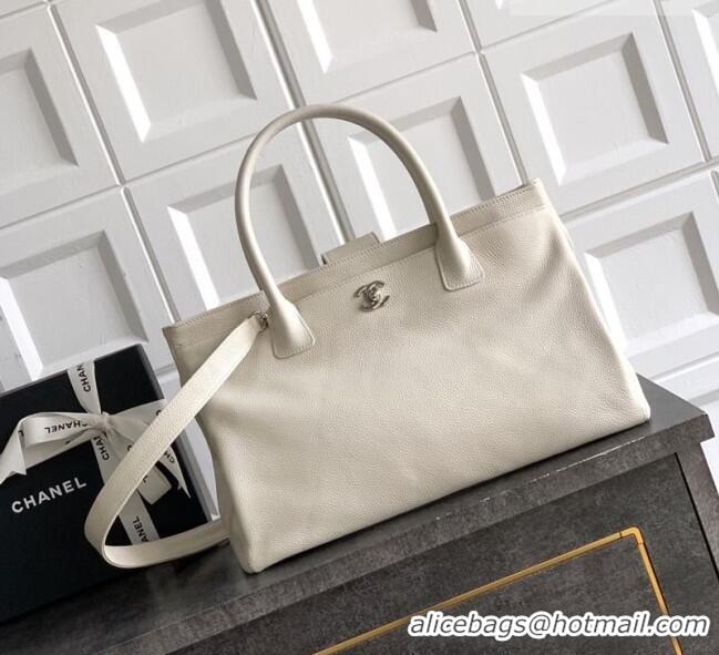 Luxury Cheap Chanel Grained Calfskin Large Shopping Bag AS6056 White 2026