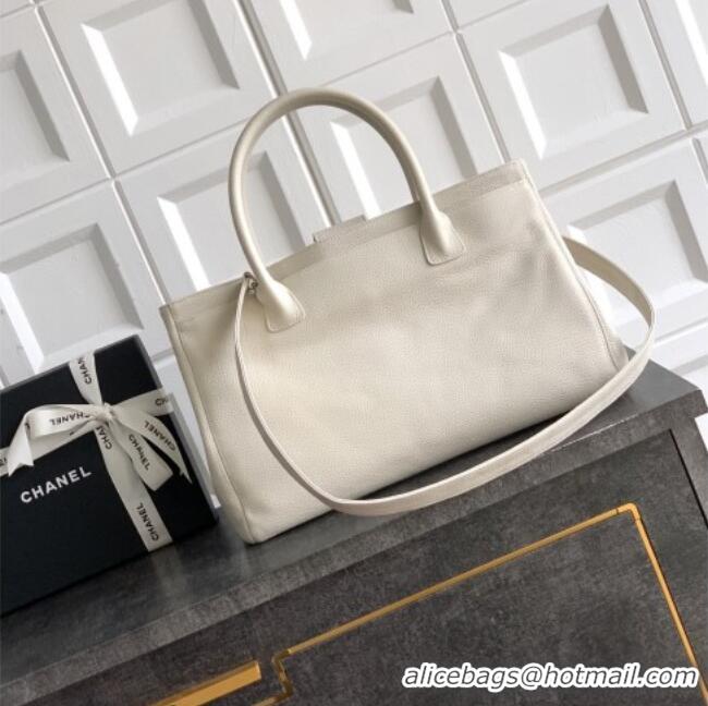 Luxury Cheap Chanel Grained Calfskin Large Shopping Bag AS6056 White 2026
