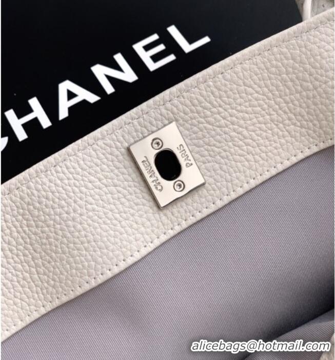 Luxury Cheap Chanel Grained Calfskin Large Shopping Bag AS6056 White 2026