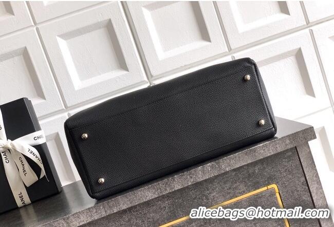 Low Cost Chanel Grained Calfskin Shopping Bag AS6055 Black/Silver 2026