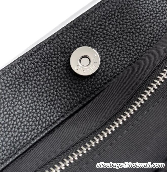 Low Cost Chanel Grained Calfskin Shopping Bag AS6055 Black/Silver 2026