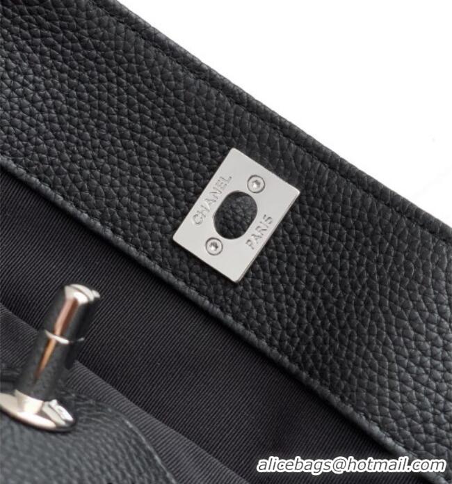 Low Cost Chanel Grained Calfskin Shopping Bag AS6055 Black/Silver 2026