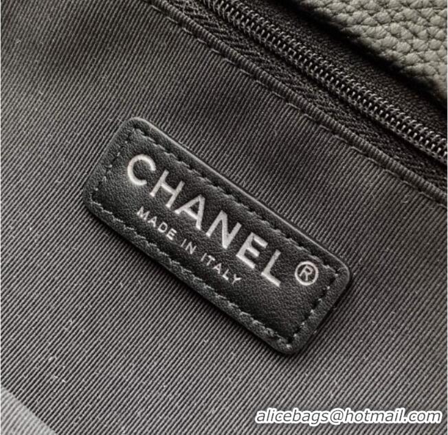 Low Cost Chanel Grained Calfskin Shopping Bag AS6055 Black/Silver 2026