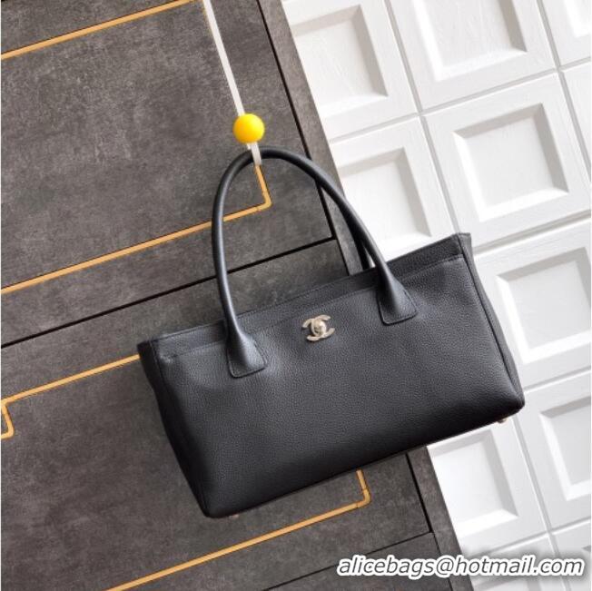 Low Cost Chanel Grained Calfskin Shopping Bag AS6055 Black/Silver 2026