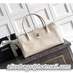New Fashion Chanel Grained Calfskin Shopping Bag AS6055 White 2026
