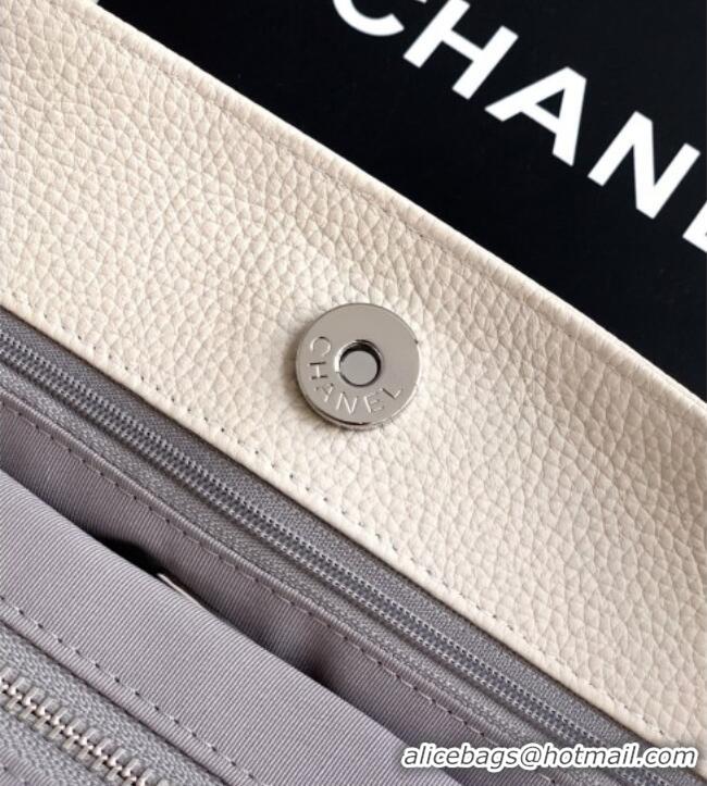 New Fashion Chanel Grained Calfskin Shopping Bag AS6055 White 2026