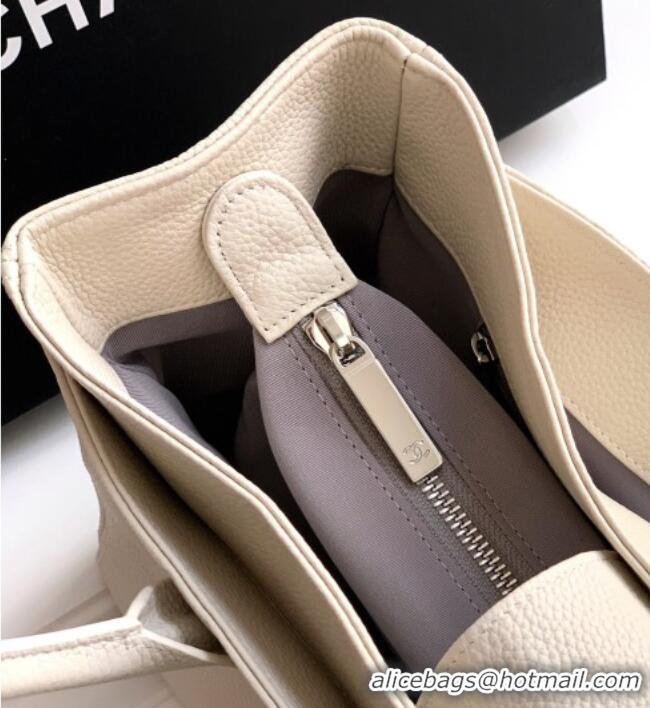 New Fashion Chanel Grained Calfskin Shopping Bag AS6055 White 2026