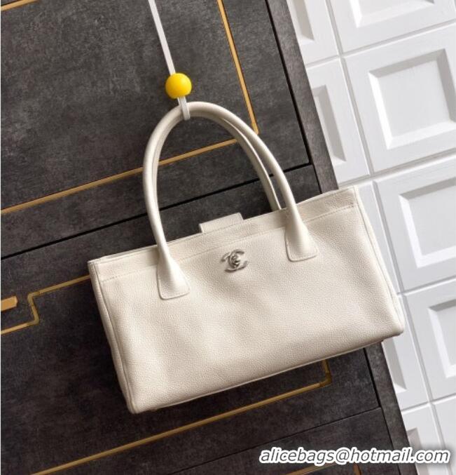 New Fashion Chanel Grained Calfskin Shopping Bag AS6055 White 2026