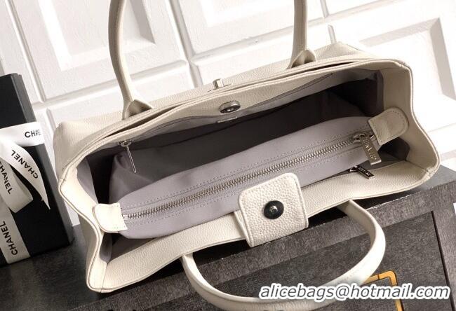 New Fashion Chanel Grained Calfskin Shopping Bag AS6055 White 2026