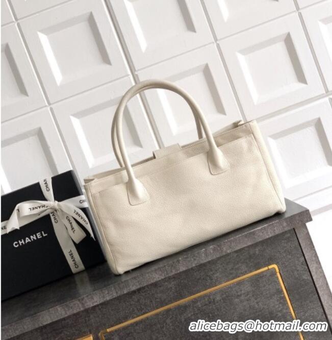 New Fashion Chanel Grained Calfskin Shopping Bag AS6055 White 2026