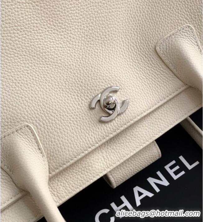 New Fashion Chanel Grained Calfskin Shopping Bag AS6055 White 2026