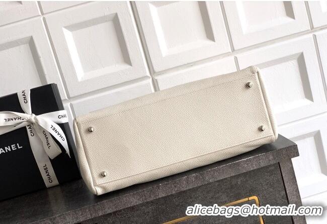 New Fashion Chanel Grained Calfskin Shopping Bag AS6055 White 2026