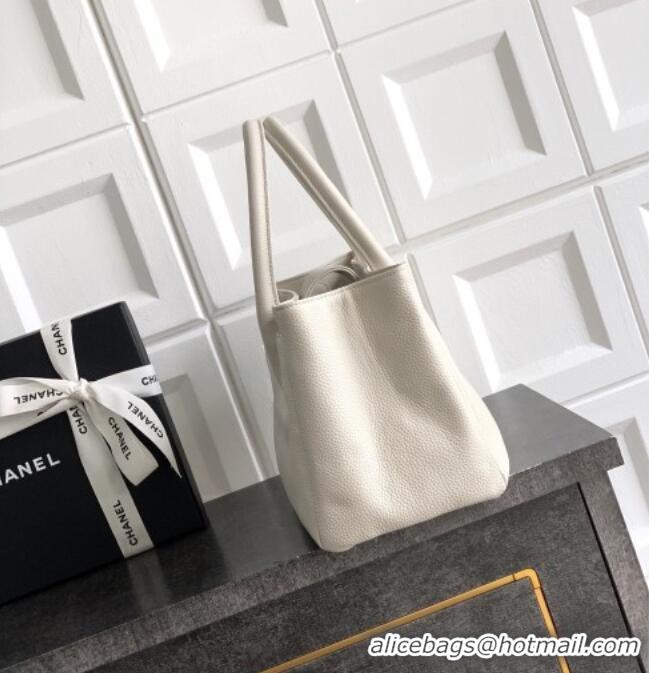 New Fashion Chanel Grained Calfskin Shopping Bag AS6055 White 2026