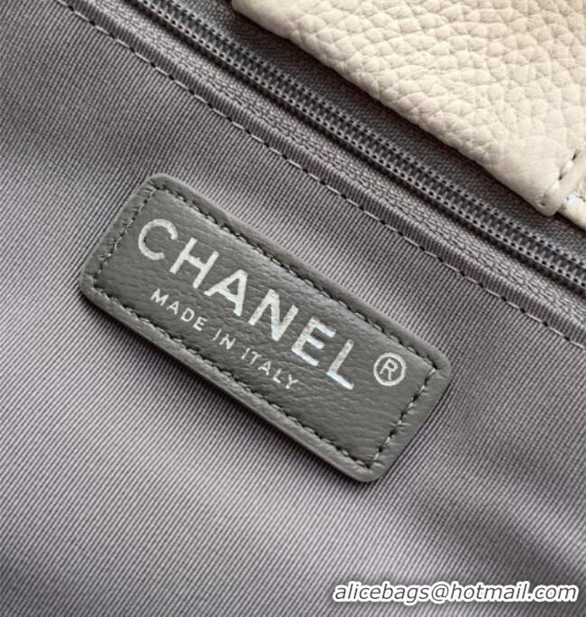 New Fashion Chanel Grained Calfskin Shopping Bag AS6055 White 2026
