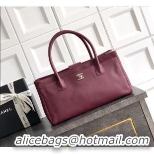 Best Quality Chanel Grained Calfskin Shopping Bag AS6055 Burgundy 2026