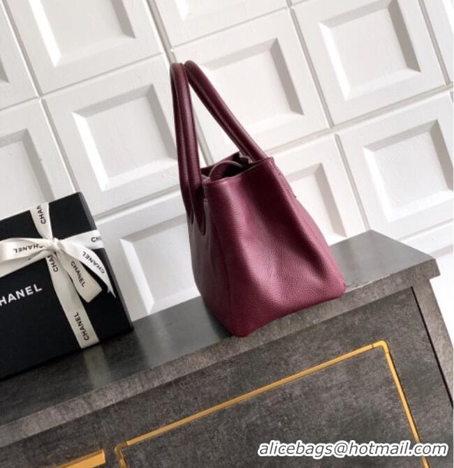 Best Quality Chanel Grained Calfskin Shopping Bag AS6055 Burgundy 2026