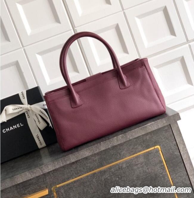Best Quality Chanel Grained Calfskin Shopping Bag AS6055 Burgundy 2026