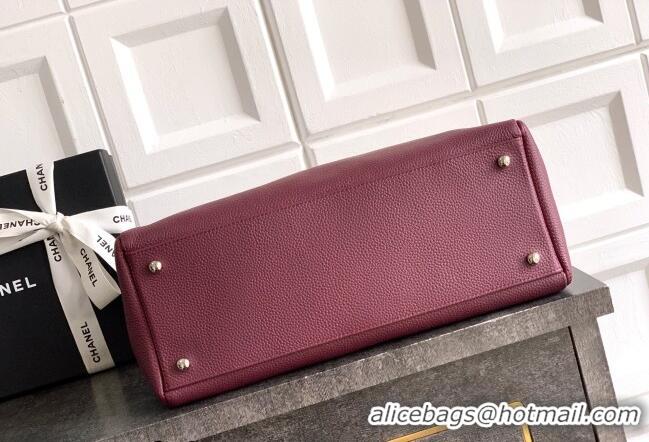Best Quality Chanel Grained Calfskin Shopping Bag AS6055 Burgundy 2026
