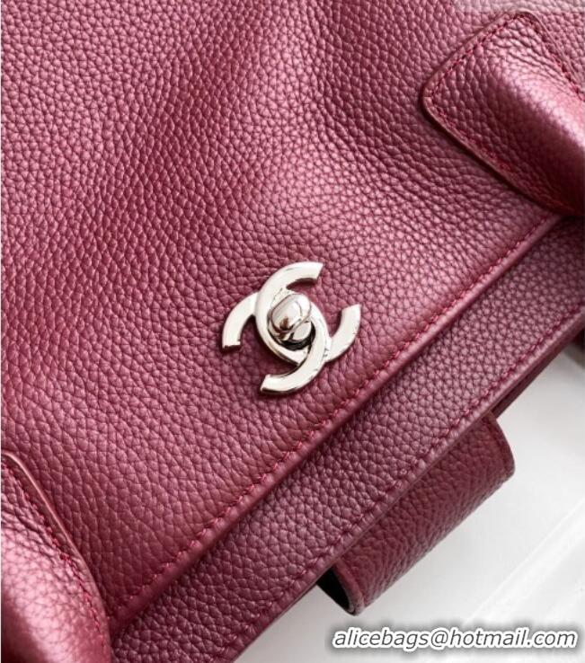 Best Quality Chanel Grained Calfskin Shopping Bag AS6055 Burgundy 2026