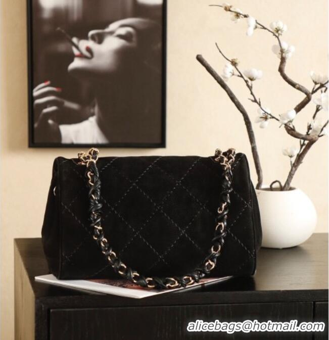 Reasonable Price Chanel Grained Nubuck Leather Flap Bag CH041705 Black 2026