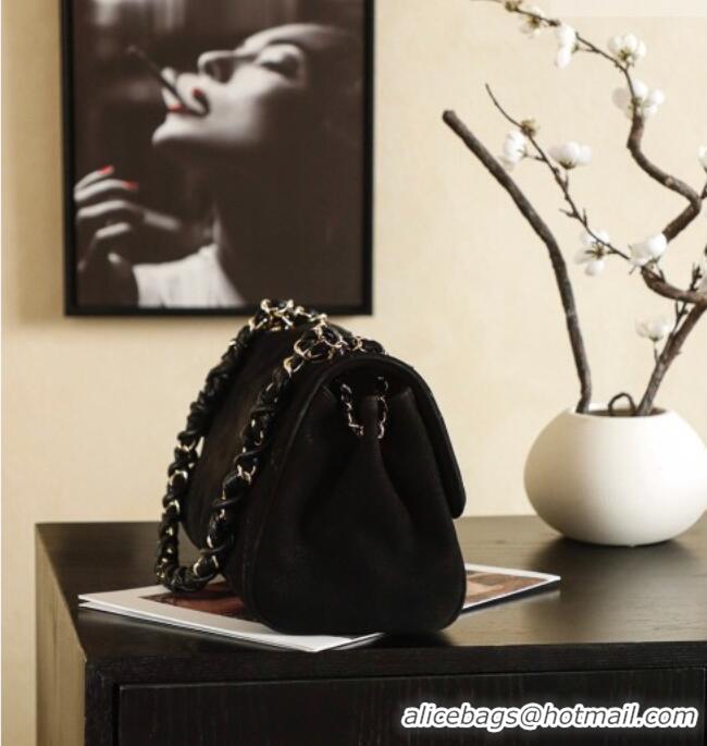 Reasonable Price Chanel Grained Nubuck Leather Flap Bag CH041705 Black 2026