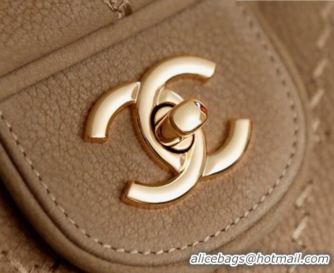 New Design Chanel Grained Nubuck Leather Flap Bag CH041705 Beige 2026