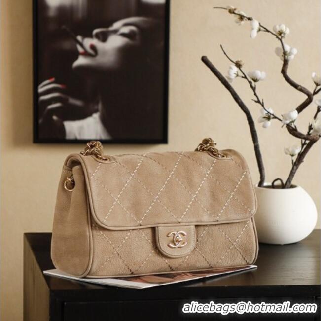 New Design Chanel Grained Nubuck Leather Flap Bag CH041705 Beige 2026