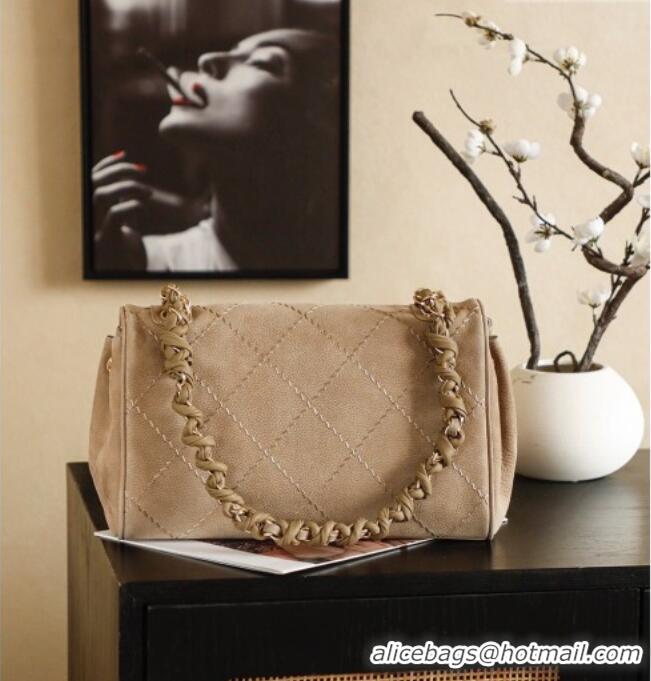 New Design Chanel Grained Nubuck Leather Flap Bag CH041705 Beige 2026